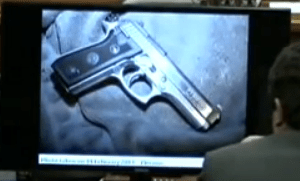 close up of cocked gun