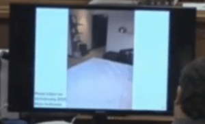 looking from bed to bathroom hallway