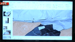 area on floor where blood was found