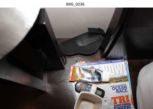 Holster on left bed side table