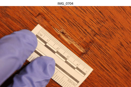 Mark on TV room side of OP bedroom door 2