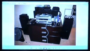 small fan and stereo