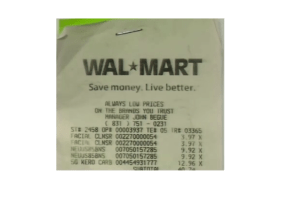 JA Walmart Receipt
